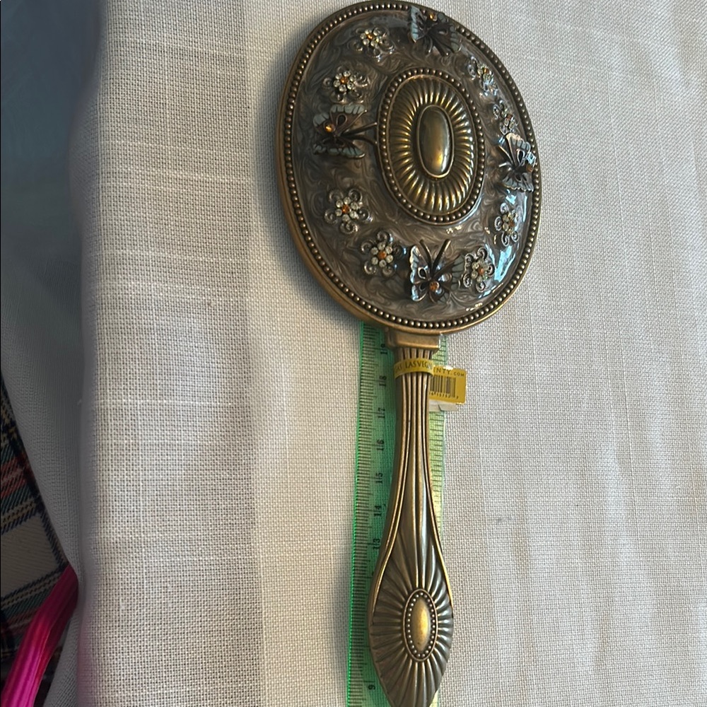 Vintage Floral Gold Hand Mirror